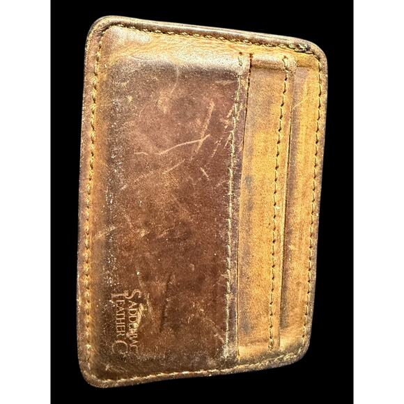Saddleback Leather Co. Full Grain Leather Slim Wallet Card Holder Brown